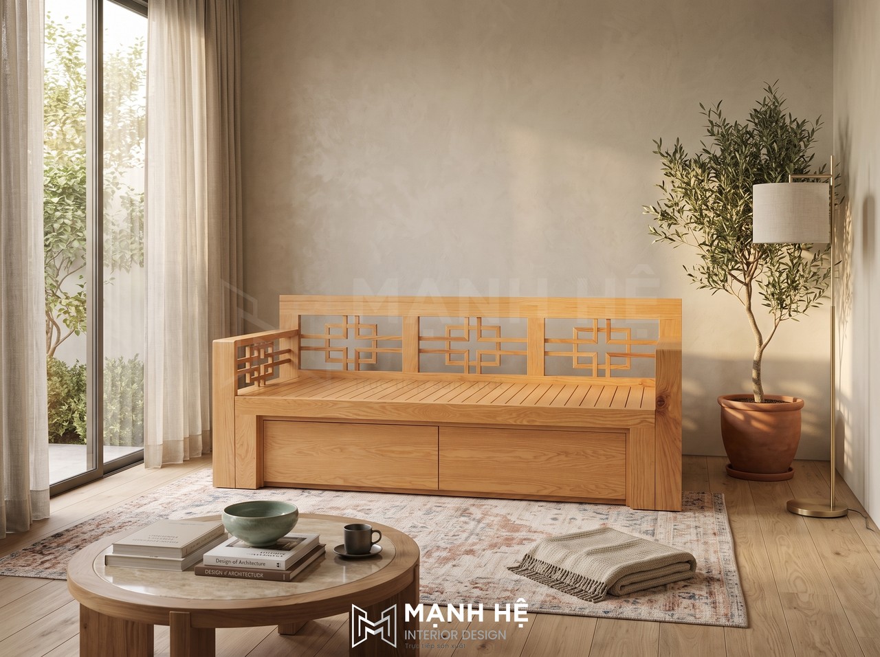 Ghế sofa giường gỗ gấp SE02