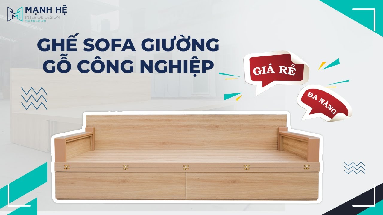 ghế sofa giường gỗ công nghiệp